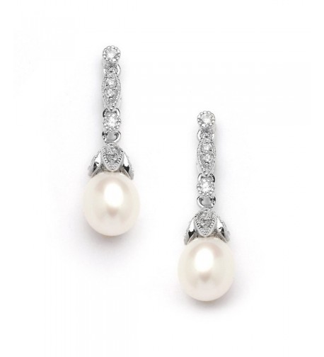 Mariell Genuine Freshwater Pearl Earrings