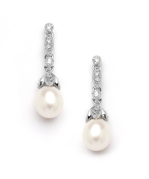 Mariell Genuine Freshwater Pearl Earrings