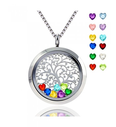 Floating Pendant Necklace Crystal Birthstone