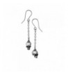 Pewter Deadskull Dangle Chain Earrings