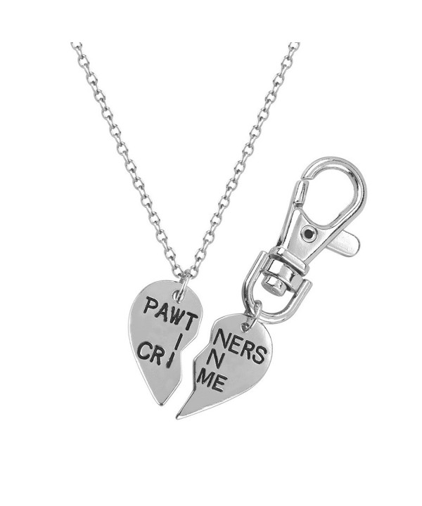Lux Accessories Partners Necklace Keychain