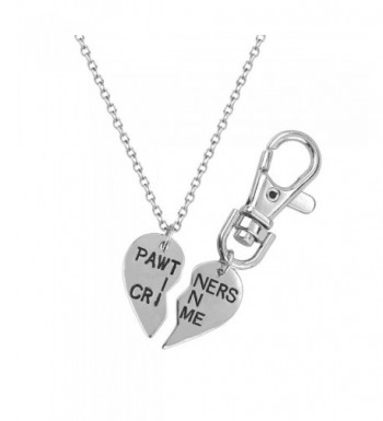 Lux Accessories Partners Necklace Keychain