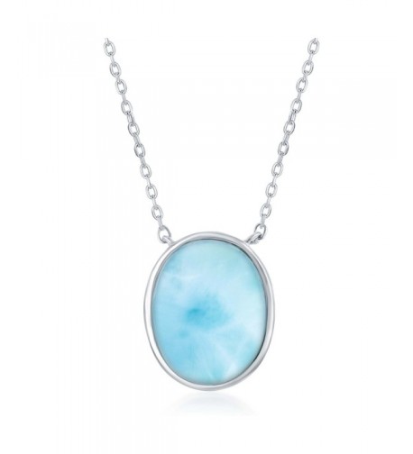 Sterling Silver Natural Larimar Necklace