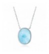 Sterling Silver Natural Larimar Necklace