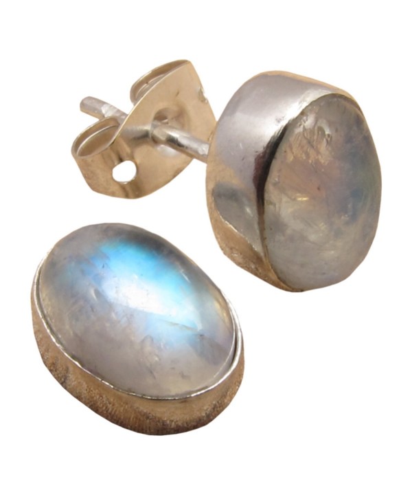 WOMENS EARRINGS Natural RAINBOW MOONSTONE