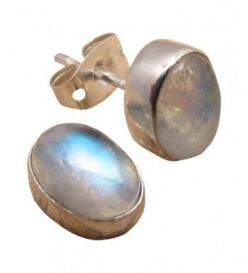 WOMENS EARRINGS Natural RAINBOW MOONSTONE