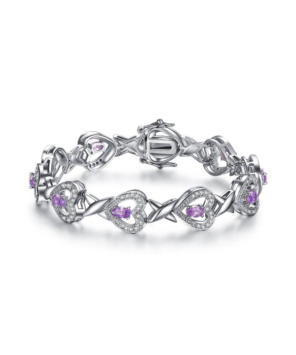 Foruiston Infinity Created Amethyst Bracelet