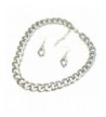 Silvertone Infinity Statement Necklace Earring