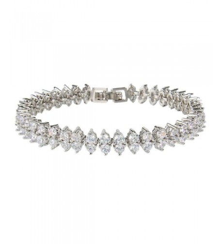 EVER FAITH Silver Tone Wedding Bracelet