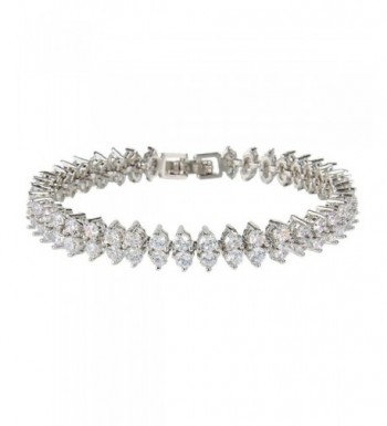 EVER FAITH Silver Tone Wedding Bracelet