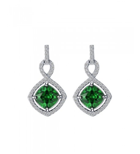 Caperci Sterling Cushion Infinity Earrings