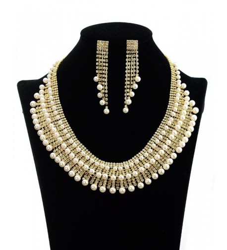 Layered Necklace Dangling Simulated Gold Tone