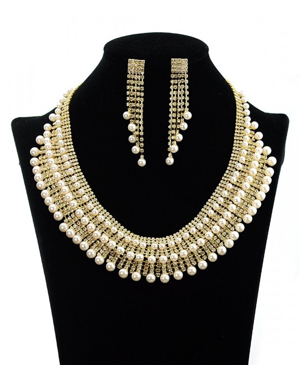 Layered Necklace Dangling Simulated Gold Tone