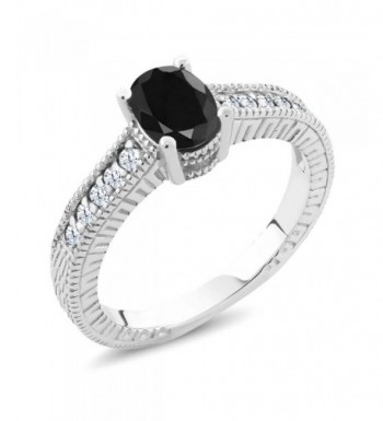 Black Sapphire Sterling Silver Engagement