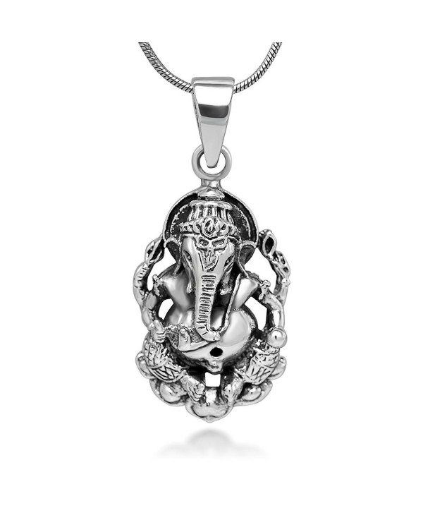 Sterling Ganesha Elephant Fortune Necklace