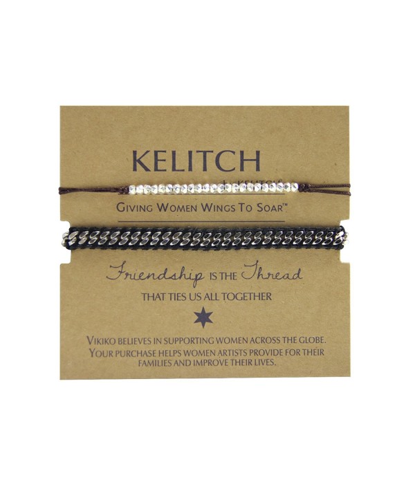 KELITCH Leather Bracelets Handmade Fashion