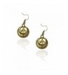 Engraved Antiqued Gold Peace Earrings