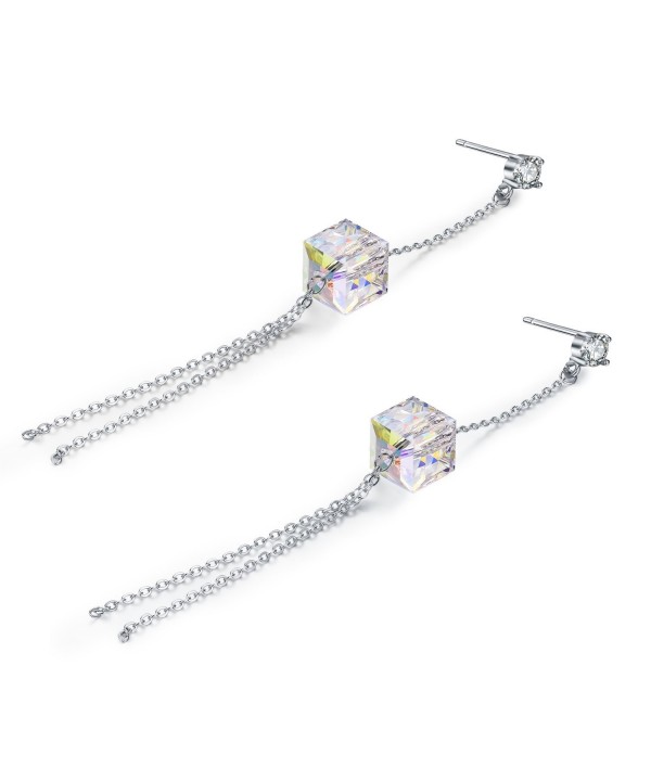 SBLING Platinum Plated Earrings Swarovski Crystals