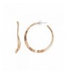 Copper Wavy Hammered Hoop Earrings