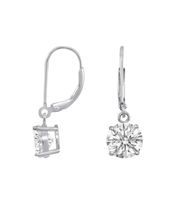 Rhodium Sterling Brilliant Leverback Earrings