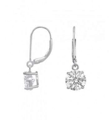 Rhodium Sterling Brilliant Leverback Earrings