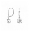 Rhodium Sterling Brilliant Leverback Earrings