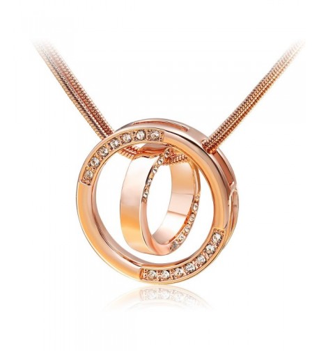 Fancydeli Plated Circle Pendant Necklace