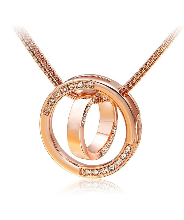 Fancydeli Plated Circle Pendant Necklace