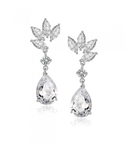 Teardrop Earrings Bridal Wedding Zirconia