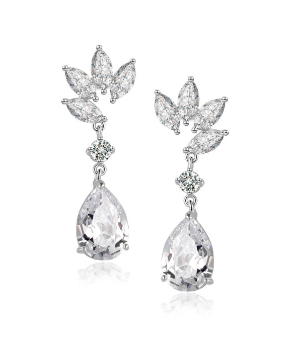 Teardrop Earrings Bridal Wedding Zirconia