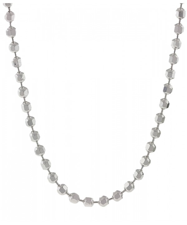 Italian 925 Sterling Silver Bead Diamond-cut 3.5mm Chain Necklace (16