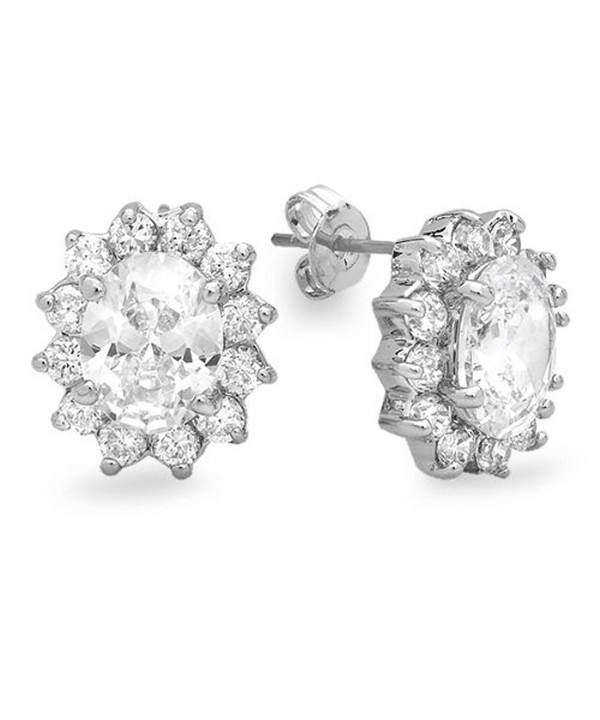 Carat Zirconia Ladies Cluster Earrings