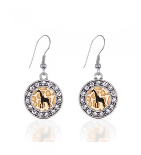 Giraffe Silhouette Earrings Crystal Rhinestones