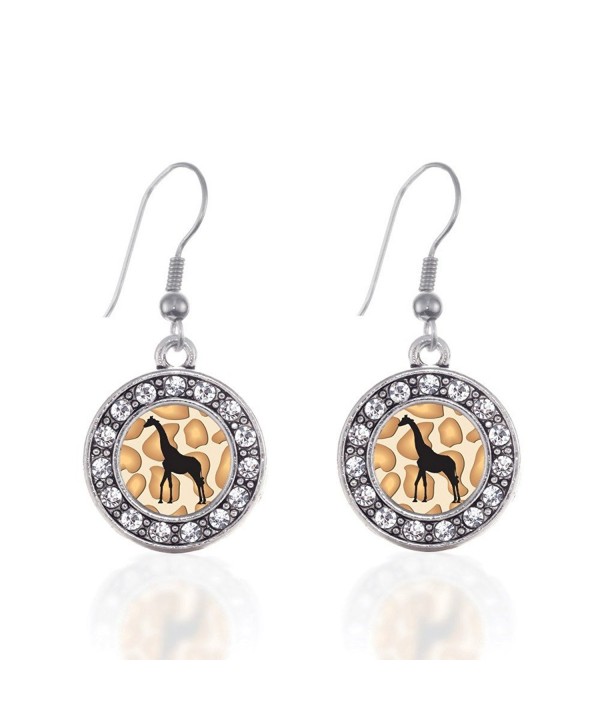 Giraffe Silhouette Earrings Crystal Rhinestones