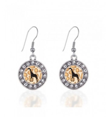 Giraffe Silhouette Earrings Crystal Rhinestones