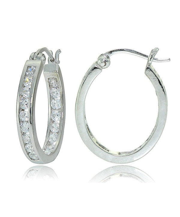 Sterling Zirconia Channel Set Inside Out Earrings