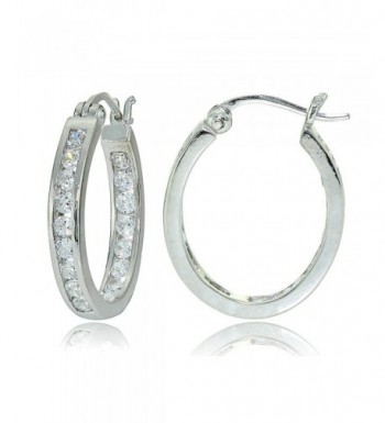 Sterling Zirconia Channel Set Inside Out Earrings