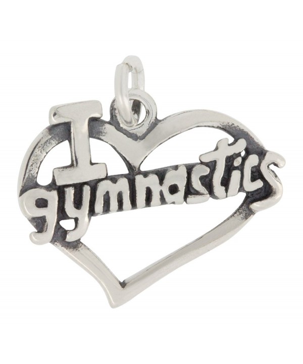 Sterling Silver Heart Gymnastics Charm