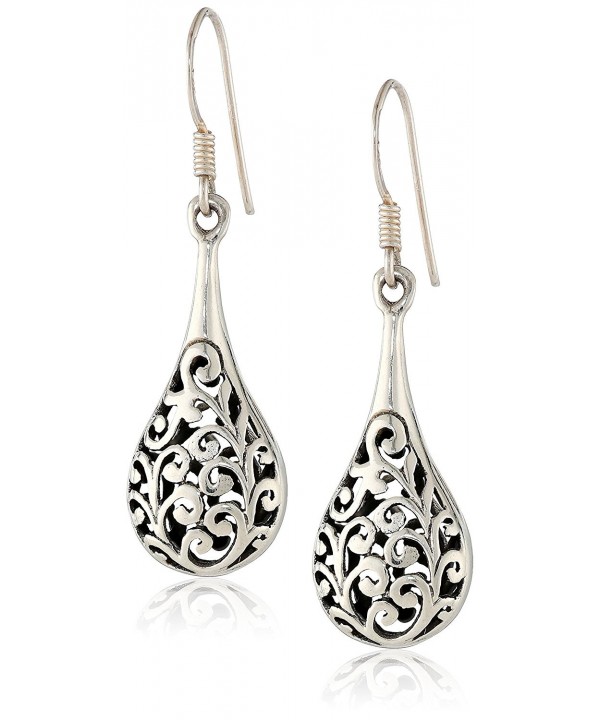 Oxidized Sterling Inspired Filigree Raindrop