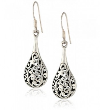 Oxidized Sterling Inspired Filigree Raindrop