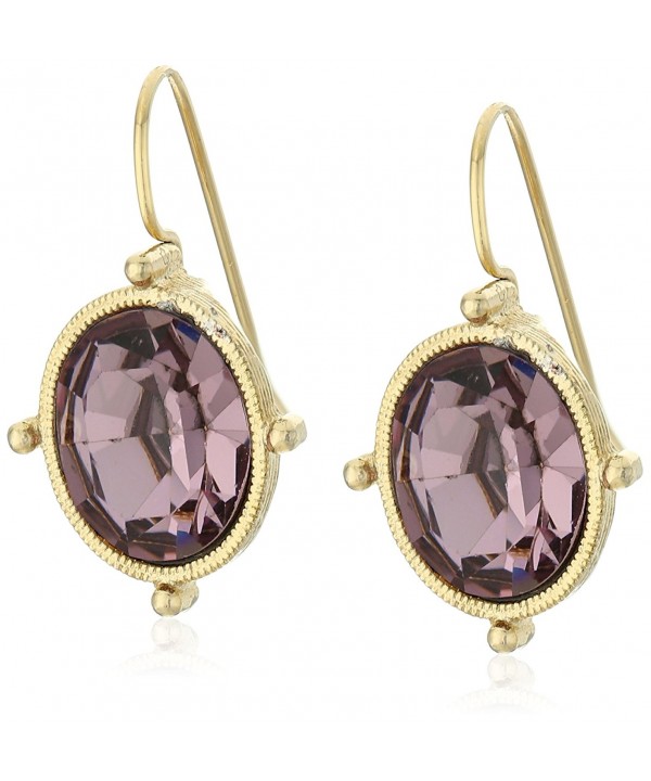 1928 Jewelry Gold Tone Purple Earrings