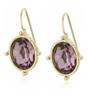 1928 Jewelry Gold Tone Purple Earrings