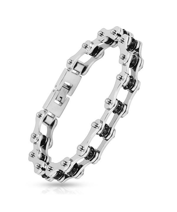 Motorcycle Chain Black Stainless Bracelet