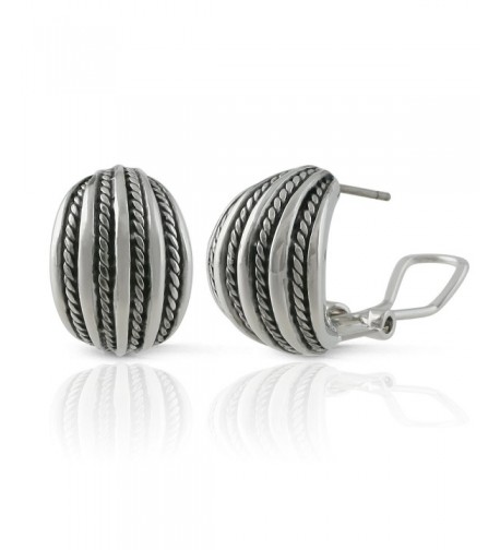 JanKuo Jewelry Rhodium Twisted Earrings
