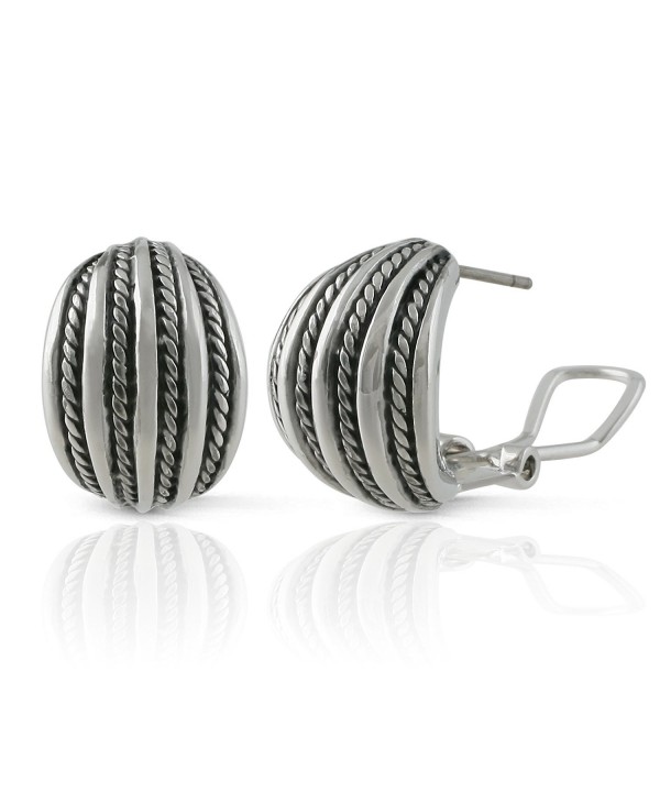 JanKuo Jewelry Rhodium Twisted Earrings