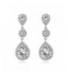 Paxuan Champagne Rhinestone Teardrop Hypoallergenic