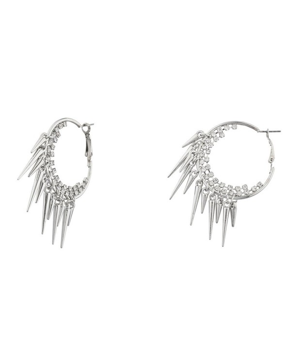 Lux Accessories Silvertone Cupchain Earrings