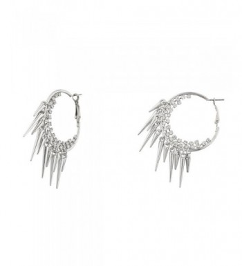 Lux Accessories Silvertone Cupchain Earrings