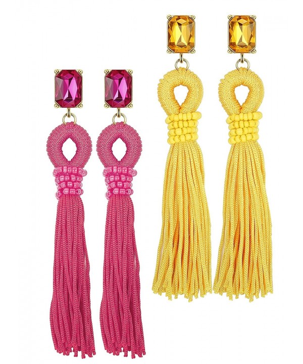 Jstyle Dangle Earrings Tassel Zirconia