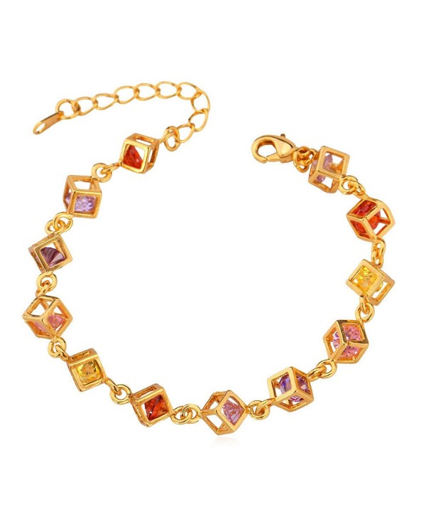 U7 Plated Colorful Zirconia Bracelet